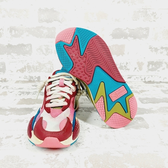 Puma RS-X Multicolor Lace-Up Puzzle Cabernet Shoes K925 - Picture 9 of 12